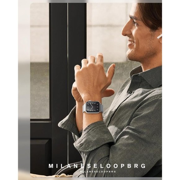 Women Stainless Steel Milanese Loop Apple Watch Magnetic Clasp Replacement Band - Picture 8 of 9